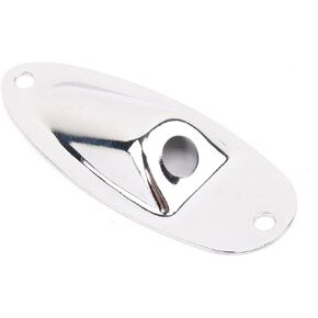 Musiclily Boat Style Strat Jack Plate for Fender Stratocaster Electric Guitar, Black(Pack of 2)