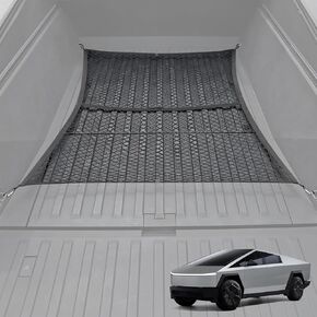 Truck Bed Cargo Mesh Net for Tesla Cybertruck 2024, Aluminum Alloy Carabiner Truck Bed Divider Organizer Net for Cybertruck Accessories (Envelope Cargo Net)