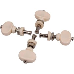 Toyvian 4pcs Bass Guitar Tuning Pegs Bass Tuning Keys Electric Guitar Pegs Bass Guitar Pegs Bass Tuning Knobs Bass Machine Heads Bass Ukulele Tuning Pegs for Ukulele White Component