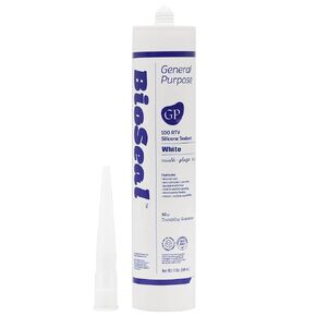 White BioSeal 100% Silicone Sealant Caulk General Purpose, Waterproof and No Odor 10.1 Ounce Cartridge -White 50 Set