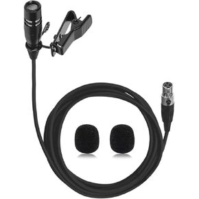 Lavalier Lapel Microphone Unidirectional Condenser Super Cardioid Mic Compatible with Audio-Technica Wireless Bodypack Transmitter System with Hirose 4 Pin Plug