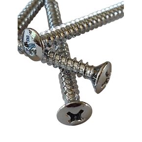 4 Pack Chrome Guitar Neckplate Screws Long 1-3/4 inch X #8