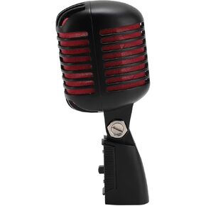 Bewinner Retro Dynamic Vocal Microphone - Professional Classic Microphone with Self Tensioning Rotating Rack, Old Vintage Cardioid Mic for Live Performance Karaoke (Black)
