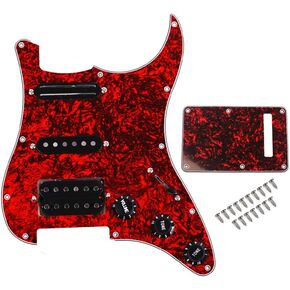 Alnicov Surfing Loaded Prewired Pickguard Guard Plate With SSH Pickup For Electric Guitar,Red Pearl