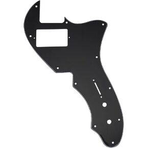 Musiclily Pro 11 Holes Single H Guitar Pickguard For USA Fender 69 Tele Thinline Style Electric Guitar, 3Ply Black