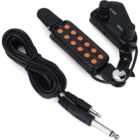 12 Sound Hole Magnetic Pickup Transducer with Volume Tone Tuner Kit for Guitar, Ukulele, Violin Pickup Supplies