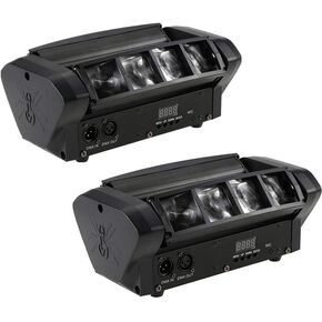 Spider Moving Head Light 8x10W LEDs Beam DJ Lights RGBW Sound Activated and DMX-512 Control for Party Pub Disco Show Wedding Event Stage Lighting (2Pack)