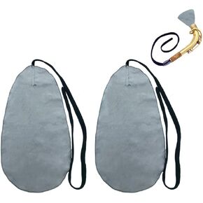2Pcs Saxophone Cleaning Cloth Soft Clarinet Flute Oboe Cleaning Swab Cloth Sax Cleaning Cloth Tool for Tube Inside Clean Woodwind Instrument Cleaning Kit Accessory Gray