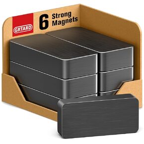 Grtard 12 Pack Heavy Duty Magnets Blocks, 1 7/8" x 7/8" x 3/8" Ferrite Blocks Magnets, Craft Magnets, Rectangular Ceramic Magnets for Crafts, DIY, Science, Fridge, Tool Room Whiteboard and Cruises