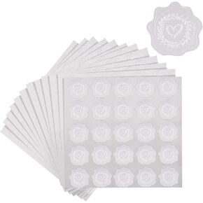Heart Envelope Seals Stickers,Silver Embossed Wax Seal Looking,300Pcs Wedding Envelope Stickers,Self-Adhesive Silver Foil Stamps Stickers for Wedding Invitation Card Bridal Shower Party Favors