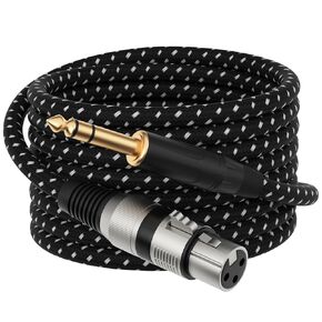 Professional 3FT XLR Female to 1/4 Inch TRS Cable, Noise Free XLR to 1/4 Cable, Long-Lasting XLR to TRS Jack Lead Balanced Signal Interconnect Cable, Widely Used for Microphone, AMP, Mixer