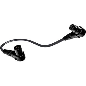 Balanced XLR Cable Right Angle Male to Right Angle Female - 0.5 Feet (6 inches) Black - Pro 3-Pin 90 Degree Microphone Connector for Audio Interface or Mixer for Live Performance & Recording