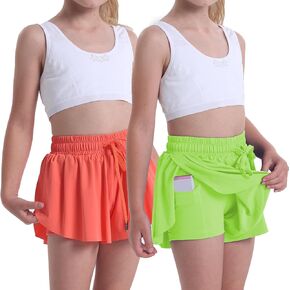 2 Pack Toddler Butterfly Shorts Girls Flowy Shorts Dance Cheer Shorts