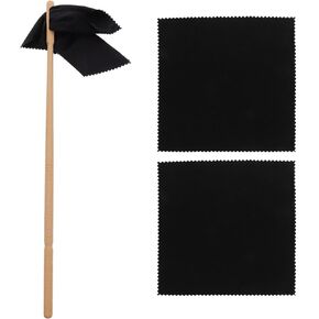 Clarinet Flute Cleaning Rod with Polishing Cloth Flute Cleaner Flute Cleaning Care Cleaning Kit Including Swab Rod and Cotton Cloths