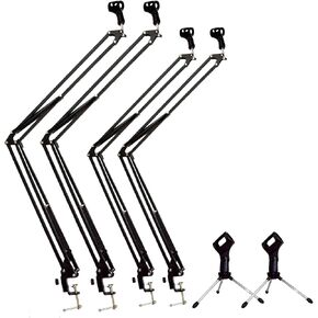 ChromaCast Home Studio Pack with (2) 28" & (2) 38" Scissor Arm Mic Stand | (2) Folding Podcast Microphone Stand | Professional Recording Setup for Podcasting, Streaming, and Voiceover