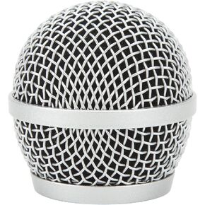 Microphone Grille Ball Head for PG58 BLX288, Stainless Steel Microphone Mesh Grill Mic Replacement Head Cover Built in Foam Filter,Mesh Microphone Grille Heads