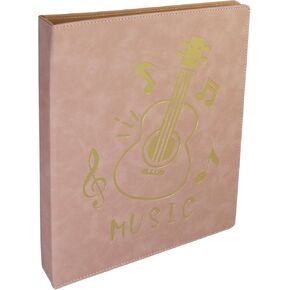 Oedema Music Folder Pink Lether Cover Music Binder A4/A3 Sheet Music Holder with 20 Sleeves & 40 Pages for Music Score, File, Choir