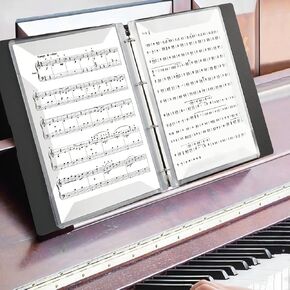 Sheet Music Folder A4 Size File Storage Folder with Index Notes Modified Binder Folder for Holding Sheet Music Files 40 Pages