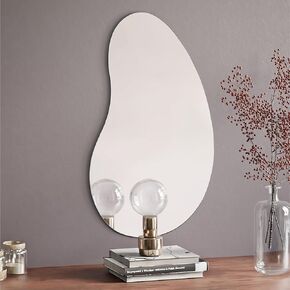 Navaris Frameless Wall Mirror - Irregular Shape Asymmetrical Blob Mirror - For Entryway Table Hallway Bathroom Floor - Modern Organic Shaped Pond Unique Mirror