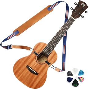 حزام القيثارة القابل للتعديل من Vefungyan بدون مثقاب: مشبك مزدوج على حزام كتف Uke مع 6 اختيارات، سهل الاستخدام ويناسب معظم المقاسات القياسية in Kuwait