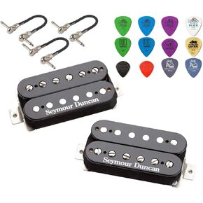 Seymour Duncan SH-4/SH-2n Hot Rodded Humbucker Set - JB and Jazz Model - Bundled with 3 MXR Patch Cables and Dunlop Pick Pack