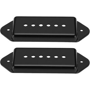 2pcs 50mm Covers Plastic Pole Spacing Dog Ear Guitar Pickup Cover Compatible with P90 Dog Ear Bridge Black (118x41x11mm)