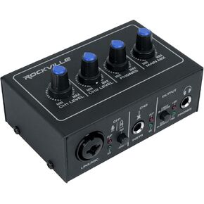 Rockville Rock-U Mini 2x2 USB Computer Recording Interface 24 Bit 192Khz Home Studio, Black