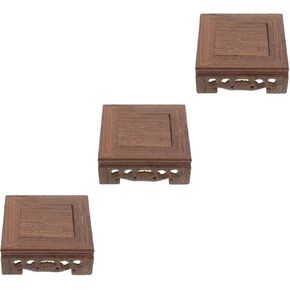 2pcs Solid Wood Lifting Base Square Teapot Base Bonsai Display Base Oriental Vase Stand Wood Teapot Base Decor Vase Plant Shelf Indoor Antique Display Shelf Pedestal Wooden