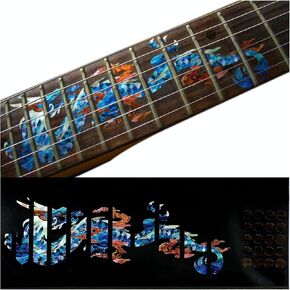 Jockomo Dragon Fret Abalone Blue Guitar Inlay Sticker
