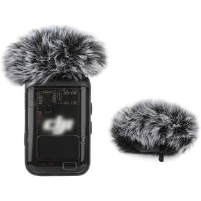 Grey Windscreen for DJI MIC 2 / OSMO POCKET 3 Microphone Furry Wind Muff Grey Foam, 2-Pack