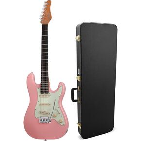 Schecter Nick Johnston Traditional Electric Guitar in Atomic Coral Bundle with Hard Shell Protective Case (2 Items)