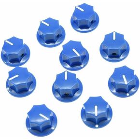 Dopro 10pcs Black Mini MXR Style Skirted AMP Knob Brass Insert Effect Pedal Knobs