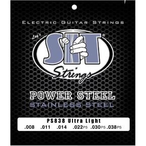 SIT Strings PS838 Stainless Steel Electric Guitar Strings, Ultra Light