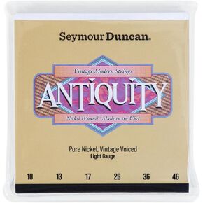 Seymour Duncan Antiquity Strings - Modern Vintage Pure Nickel Wound Light Guitar Strings, 10-46 Gauge