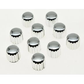KAISH 10pcs Plastic Guitar AMP Amplifier Knobs Knurled Pointer Knob Chrome 18x17mm