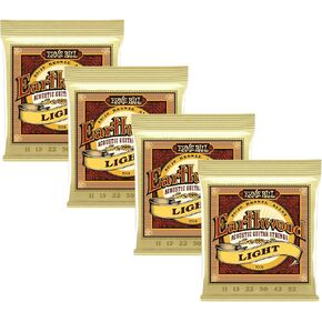 4 PACK Ernie Ball 2004 Earthwood 80/20 Bronze Light Acoustic Guitar Strings (11-52)