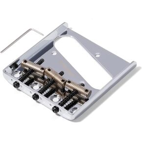Wilkinson 2-1/8 inch(54mm) Vintage Telecaster Bridge WOT01T Threaded 3 Saddles Fixed Guitar Bridge for TL Style Electric Guitar (WOT01T （CR）) in Kuwait