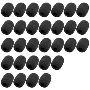 10Pcs Black Headset Microphone Covers Foam, Noise Reduction Lapel Headset Microphone Sponge Mini Cover Microphone Wind Protection Cover for Variety of Headset Microphone Windscreens and Pop Filters