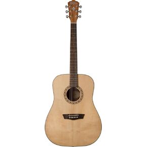 Washburn Harvest 6 String Acoustic Guitar, Right, Light Brown (WD7S-A)