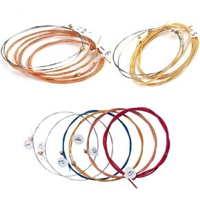 3 Sets of 6 Guitar Strings Basic Strings Set Strings for Folk Guitar Replacement Strings 18 Pieces Metal String Set Acoustic Guitar Strings
