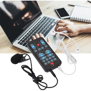 Voice Changer Card, Universal Mini Sound Card Multi Languages Handheld Voice Changer for Mobile Phones, Computers 8 Fixed Sound Effects for DJ PC Live Broadcast