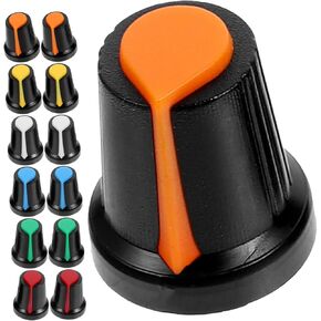 SHOWERORO 60pcs Potentiometer Knob Guitar Volume Tone Control Caps Instrument Accessories Volume Control Knob Instrument Volume Knobs Control Knobs Caps for Guitar Component Plastic Bass