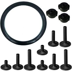 Bass Drum Port Hole Protector Ring with 3Pcs Quick Release Cymbal Nuts 9Pcs Drum Cymbal Sleeves, 5.7 Inch Diameter Drum Split Ring for Enhances Sound, Cymbal Jazz Drum Parts Accessories