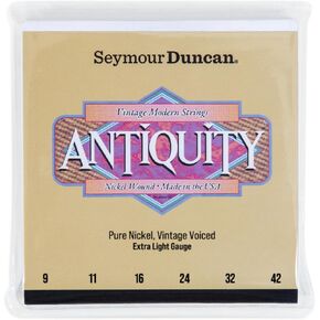 Seymour Duncan Antiquity Strings - Modern Vintage Pure Nickel Wound Extra Light Guitar Strings, 9-42 Gauge