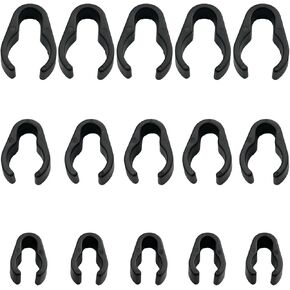 15PCS Plastic Cable Clips for Microphone Stands 15mm/20mm/25mm 5pcs each Speech Microphone Stands Small Cable Clips For Microphone Sticks Tripods Studio Accessories