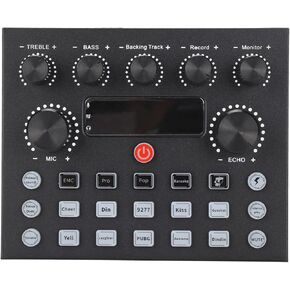 Professional Audio Mixer, V8S Live Sound Card and Audio Interface Sound Board Dual Channel Multifunctional Sound Mixer Kit for Webcast Outdoor Activities