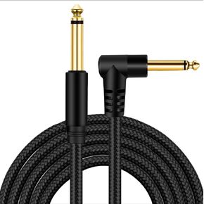 Guitar 3Ft Instrument Cable 1/4 Inch to 1/4 inch TS Straight Male to Male 6.35mm Mono Jack with Alloy Connector and Nylon Braid.