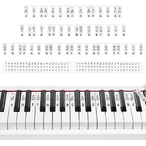 3 ملصقات ملاحظات قابلة لإعادة الاستخدام للوحة مفاتيح البيانو، 88 مفتاحًا تعليميًا + 2 ملصقات لوحة مفاتيح بيانو 76/88، ملصقات مفاتيح بيانو قابلة للإزالة للمبتدئين، للمبتدئين (أسود وأبيض) in Kuwait
