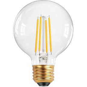 QiMH G25 Globe LED Light Bulb, 8W Vintage Edison Bulbs for Bathroom Makeup Mirror Decorative, Clear Glass 2700K Warm Light Bulbs, 80W Equivalent, 1000LM, Medium E26 Base, Non-dimmable, 10 Pack
