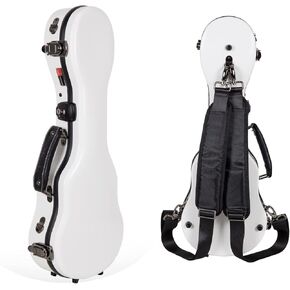 Crossrock Deluxe Fiberglass Case for Soprano Ukulele with TSA Lock-White (CRF2020SUWT)